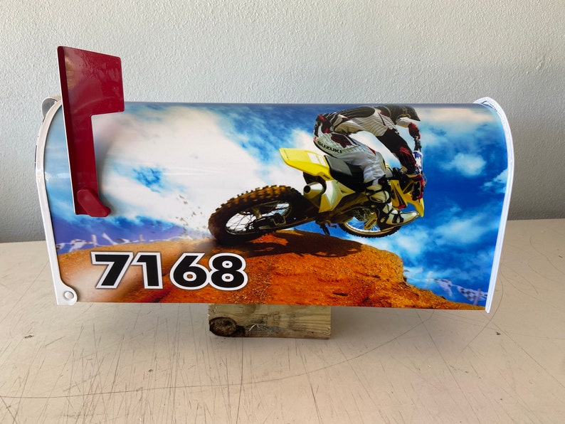 Dirt bike Custom Mailboxes. Personalized gifts shops for Christmas.