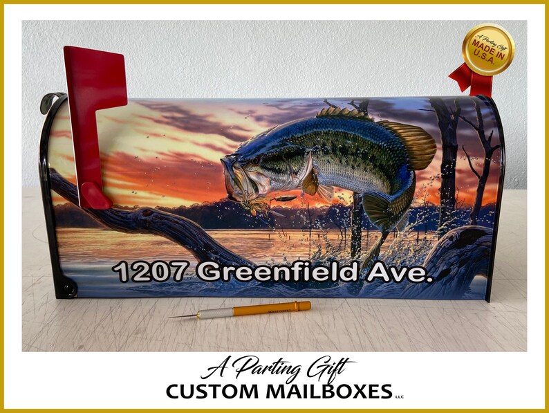 Bass fish shops American made Custom Mailboxes. Gift ideas.
