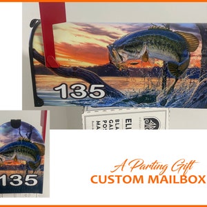 Personalized Fisherman Mailbox Letters Set of 2 Fishing Boat Name Address  Vinyl Stickers