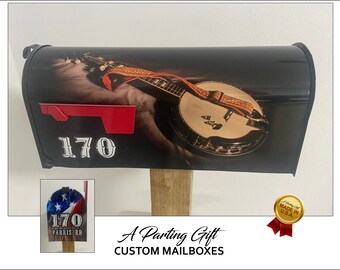 Bluegrass Banjo Custom Mailbox-Mothers day Gift-Gift ideas for Dad-Gift for Mom