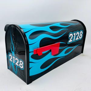 Hotrod Custom Mailbox: Personalized Gift Flame Design