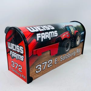 Farm Tractor Custom Mailbox: Personalized Gift for Dad