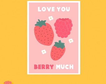 Love You Berry Much | Valentines Day Card | Valentines Day Card For Wife | Valentines Day Card For Her | Cute Valentines Card For Girlfriend