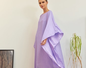 Lavender Purple Dress Caftan Silk Japan Kaftan Kimono for Women Full Length Dress Plus Size Pool Cover Up Dress Maternity Bridesmaid Gifts
