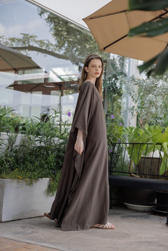 Dark Brown Cocoa Paris Silk Caftan Long Sleeve Loose Maxi Dress Loose Free Size Gentle Kaftan Summer Casual Abaya Muslim Boho Lady Mom Gifts - Etsy Dark Brown Cocoa Paris Silk Caftan Long Sleeve Loose Maxi Dress Loose Free Size Gentle Kaftan Summer Casual Abaya Muslim Boho Lady Mom Gifts - Etsy