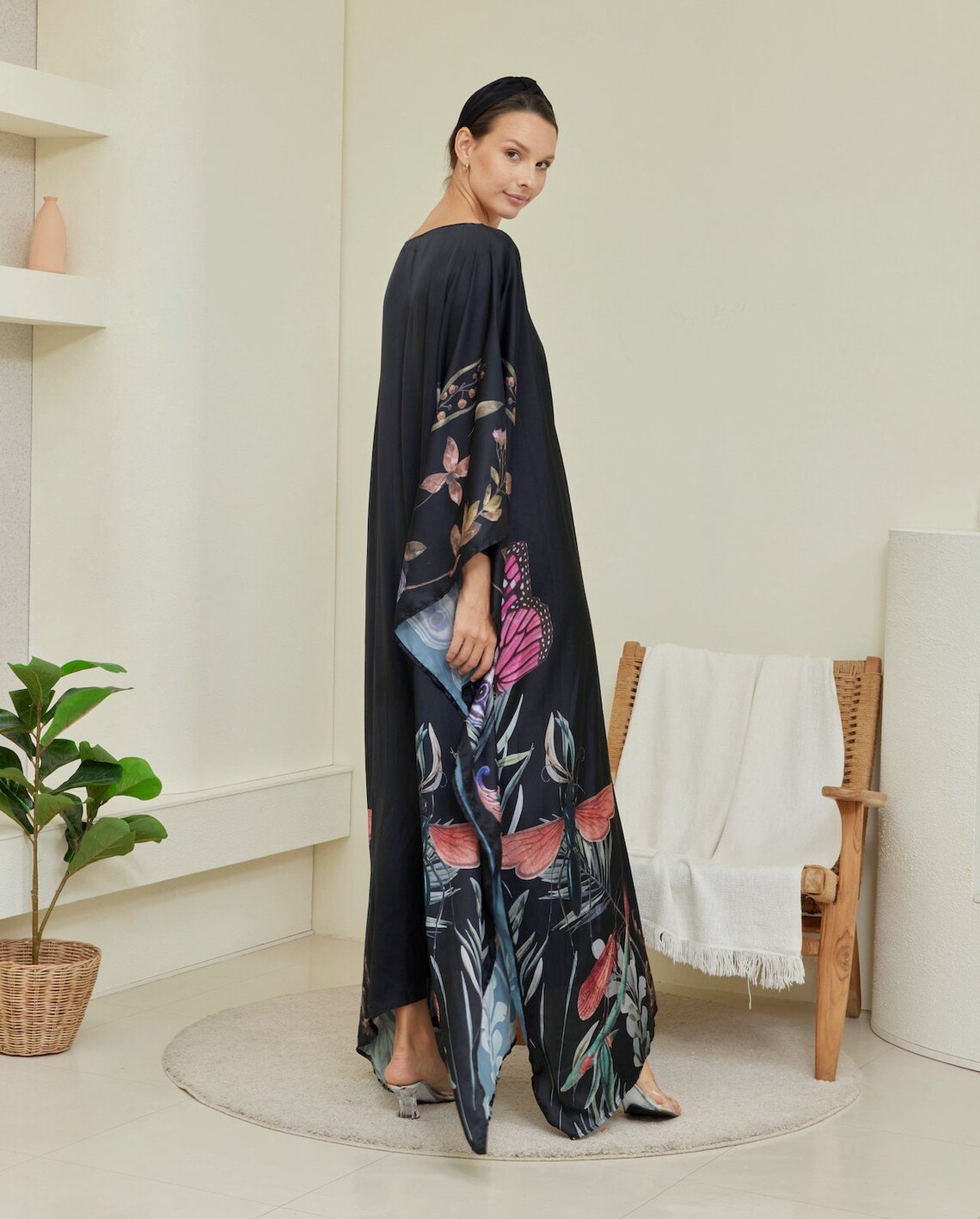 Caftano Con Frange Di Paillettes Donna, Nero | Milano - Foto 12