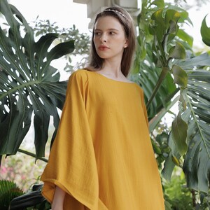 Bright Gold Caftan Lady Paris Silk Contemporary Soft Summer Kaftan Resort Wear Boho Maxi Dress Gown Mom Gifts Cruise kaftan holiday Classic image 3