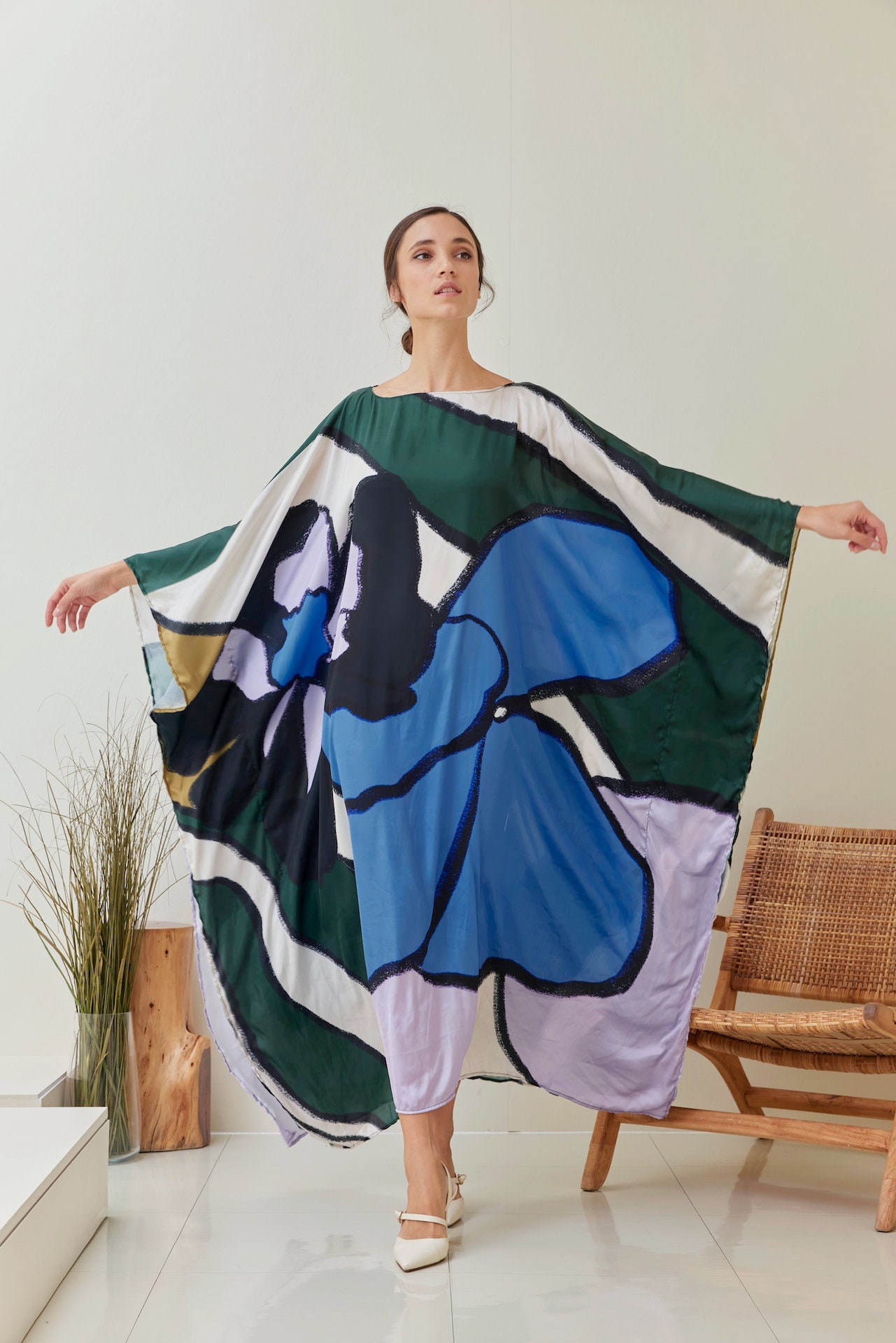 Silk Lotty Kaftan FLAMBOYANT FLOWER main image 0