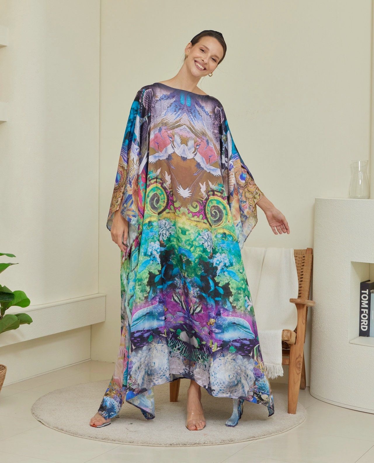 Ocean Breeze Silk Kaftan