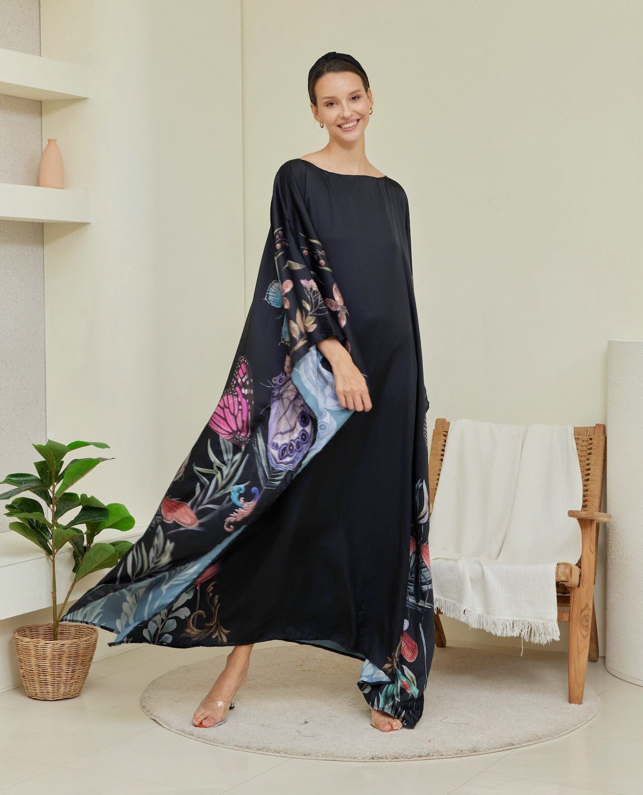 Jarseila Donna Abito da Spiaggia Casual Copricostume Elegante Kaftan Jarseila Donna Abito da Spiaggia Casual Copricostume Elegante Kaftan