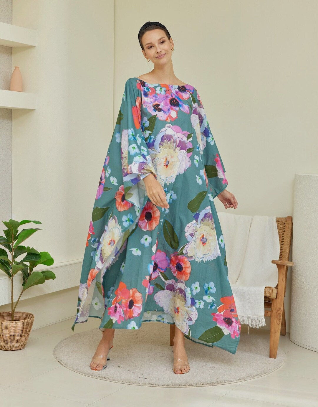 Rakhi Flowy Kaftan Dress : Resort Wear Kaftan Dress