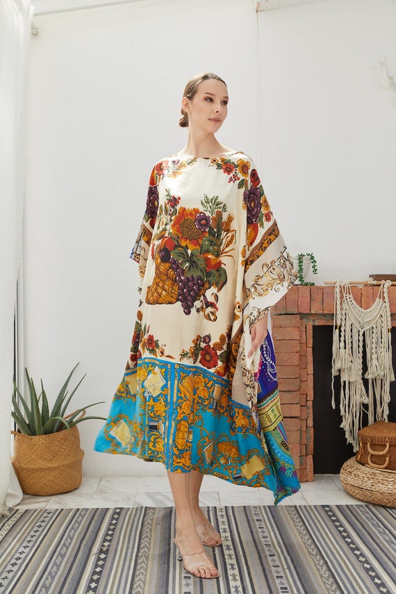 knee length dresses for ladies Geode Midi Caftan in Purple Haze – Loco Lindo main image 0