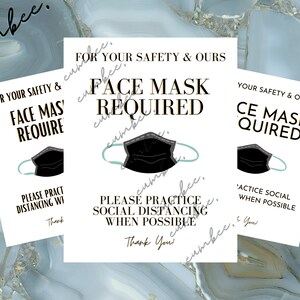 Bundle Chic For Your Safety & Ours Face Mask Required Practice Social Distance Sign, Flyer, Poster - Printable Instant Digital Download