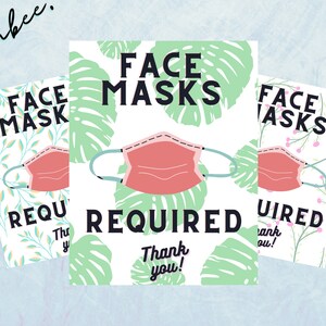 Bundle Chic FACE MASK REQUIRED, Social Distancing Flyer, Poster, Sign - Printable Instant Digital Download