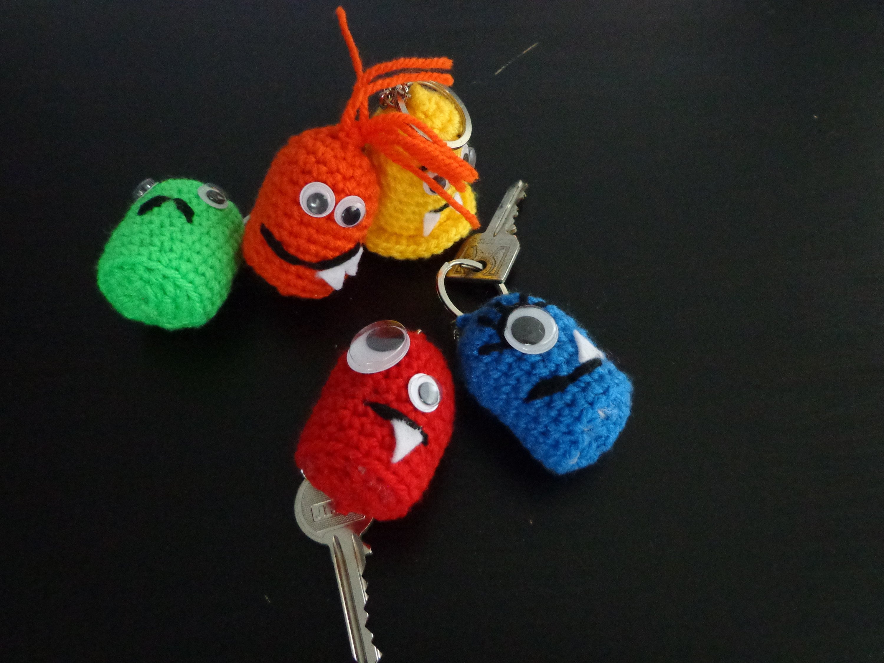 Handmade Crochet Cute Monster Keyrings mix and Match Colors Etsy