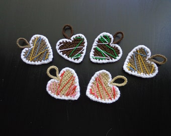 Crochet Gingerbread Cookie ornaments... SET OF 6 Pieces!!!!