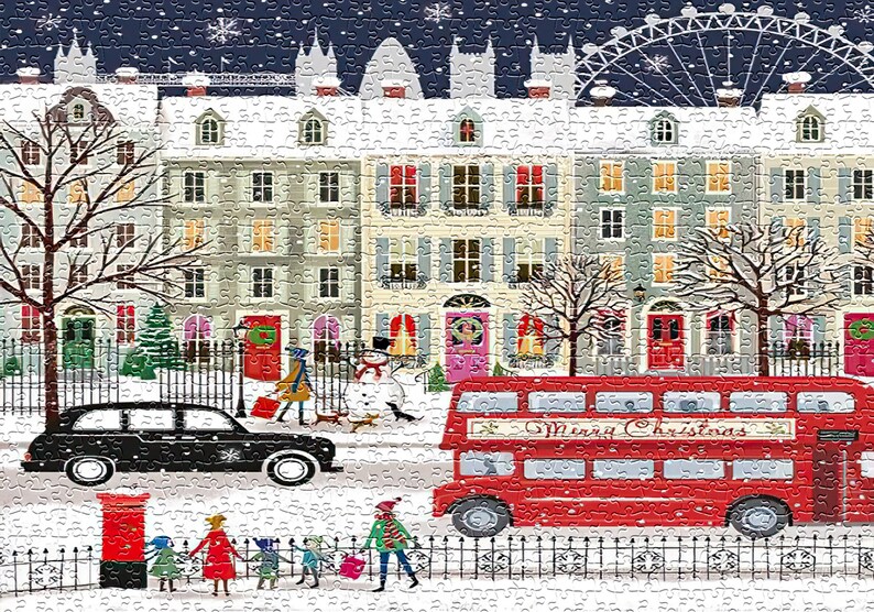 1000 Pieces London Bus Premium Jigsaw Puzzle Family Etsy