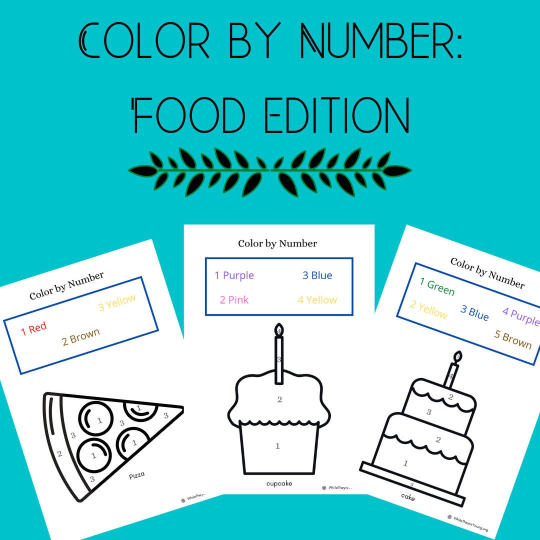 Color by Number Food Edition Etsy
