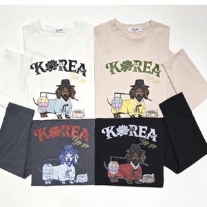 Unisex Korea Lotus Hanbok YipYip Puppy Eco-Friendly Soft Stretchy Comfortable Long Sleeve T-Shirts /Gift for lover, Yourself, Birthday