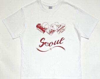 Unisex Essence of Seoul Premium Comfortable Cotton 100% White Short Sleeve T-Shirts/Soulful Dynamic Timeless Gift lover, Friends, Birthday
