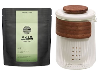 OSULLOC Jeju Island Sejak 40g And Tea House Portable Tea Cup Set / Traditional High Quality Green Tea