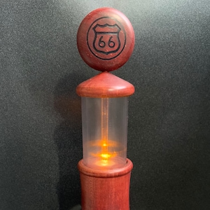Vintage Inspired Route 66 Gas Pump - Handmade Woodturned Gas Pump - Red - See other Listings for other colors and designs