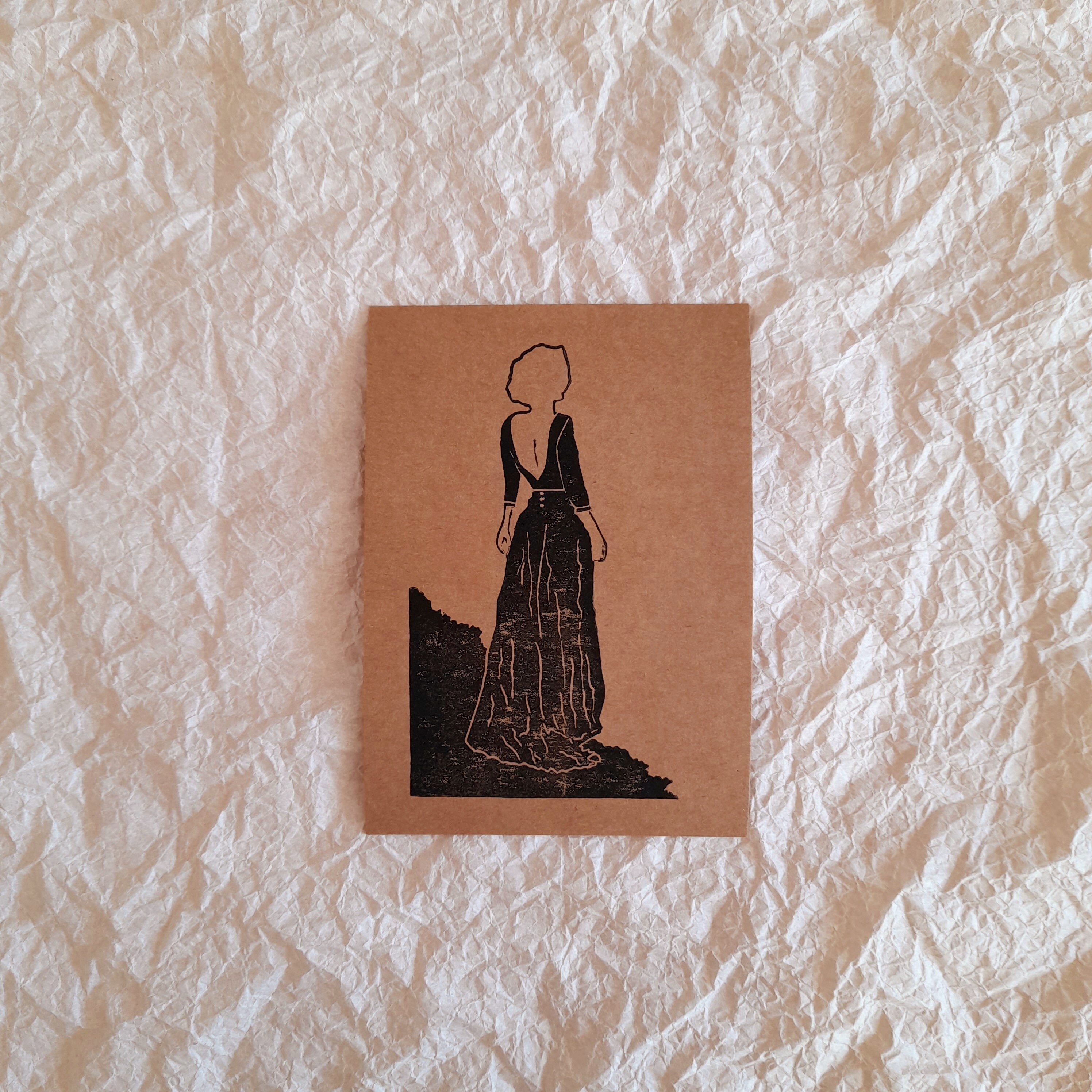 La Dame en Noir - Linogravure