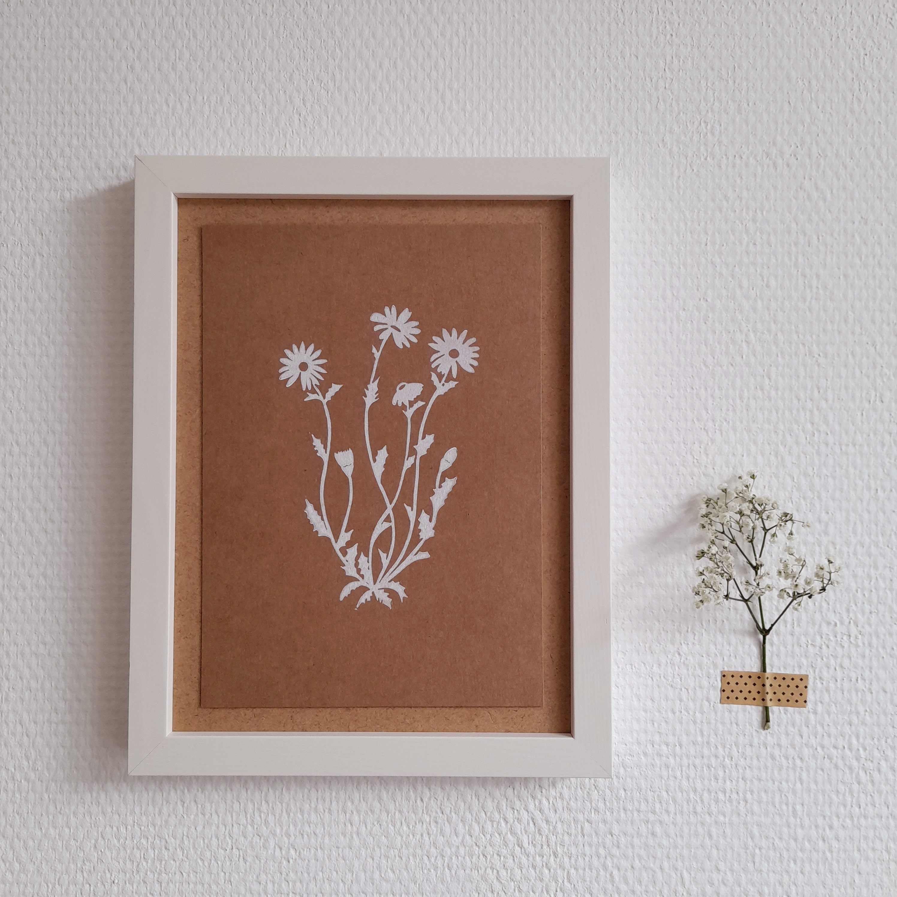 Marguerites - Blanc & Kraft Linogravure