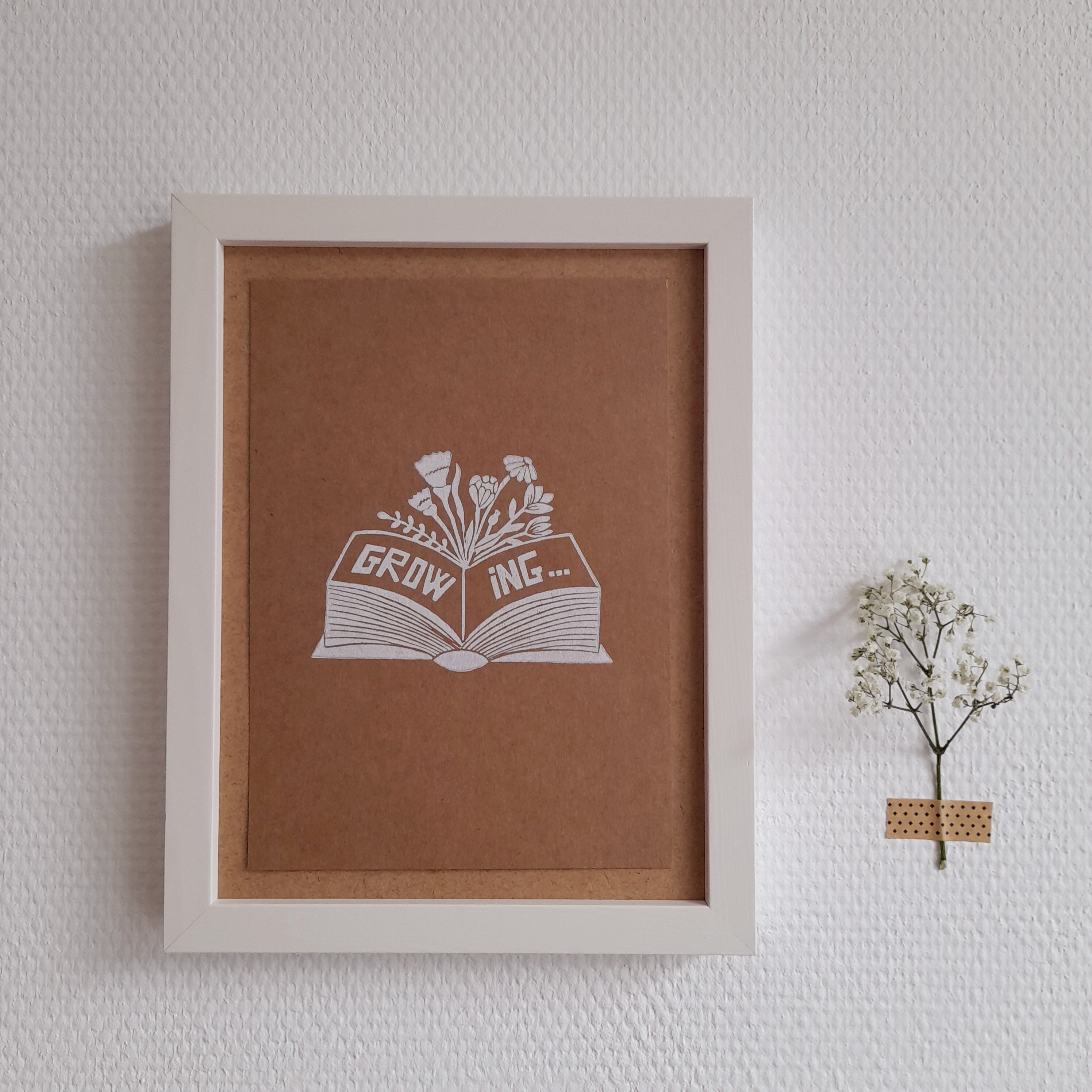 Growing - Linogravure 3 Coloris Blanc/Noir/Sanguine