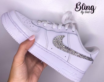 Women's Custom Nike AirForce 1s with Clear Crystals