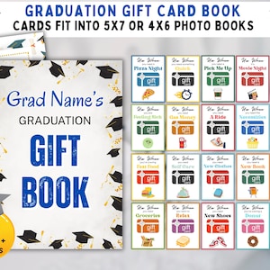 Printable Graduation Gift Card Book, Grad Survival Gift Card Book, Graduation Gift, Gift Card Holder, Grad Gift, Gift for graduate, Canva