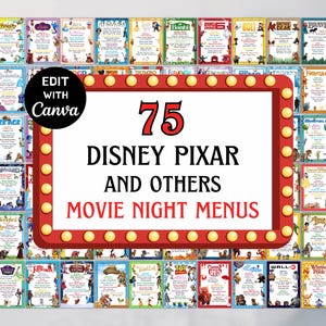75 Dinner and a Movie Night Menus, Mystery Movie Night Ideas for Family Movie Night, Kids Weekend Activity, Family Friendly Movie Night Menu