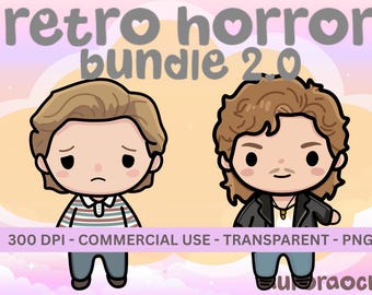 Retro 80s Clipart / Horror TV/Movie 2.0 Digital Download / High Res Design