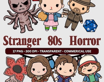 Stranger Characters Clipart Bundle | Upside Down Bundle | High Res Sublimation Designs (Digital Download)
