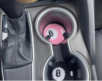 Magic 8 Ball Car Coasters, Handmade Auto Accessories, Set of 2