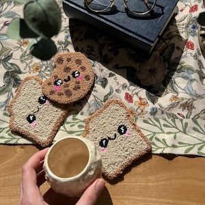 Posavasos artesanal con bordado de aguja mágica, decoración Y2K, regalo para nuevo hogar