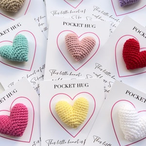Pocket Hug Token, kerstcadeau, beterschapscadeau, handgemaakt cadeau, gehaakte knuffelcadeau, Miss You Gift, eerste schooldag
