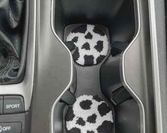 Juego de 2 posavasos para coche con estampado de vaca, estilo Y2K.