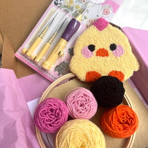 Punch Needle Coaster Kit, Beginner Punch Needle Kit, Mug Rug Coaster Kit, Embroidery Kit