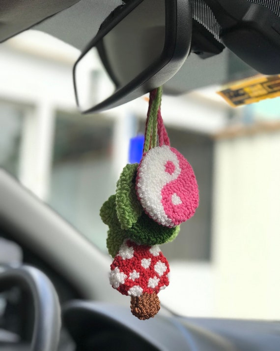 Yin Yang Car Mirror Hanging, Mushroom Rear-view Frog Car Mirror Hanging, Cute  Car Accessories, New Car Gift, Christmas Gift 