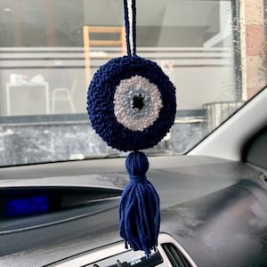 Evil Eye Car Mirror Hanging, Mushroom Rear-View Mirror Hanging, Car Accessories, New Car Gift, Gift for New Car, Christmas Gift