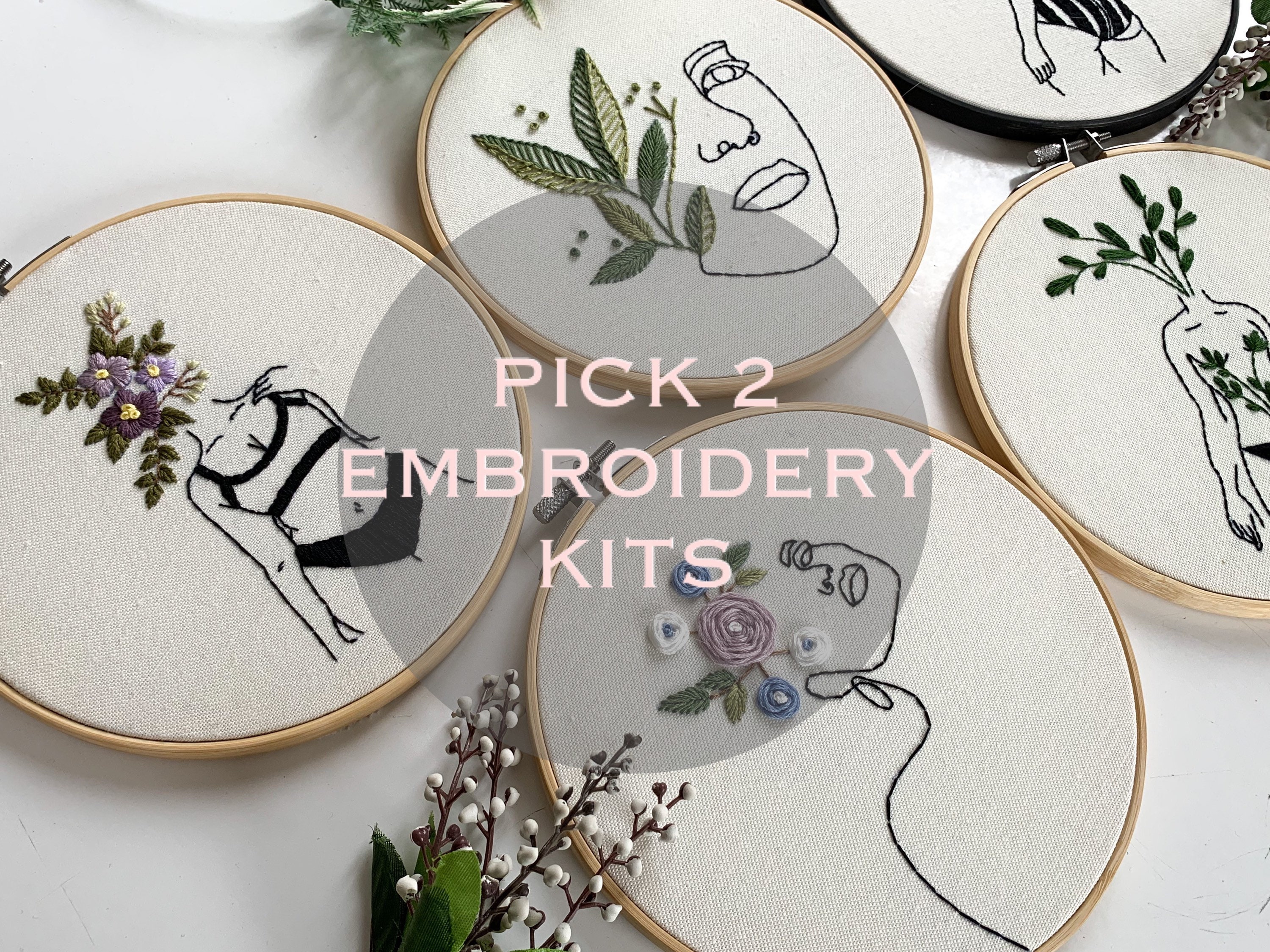 Female Embroidery Kit Set Needlepoint Kit for Beginner Etsy