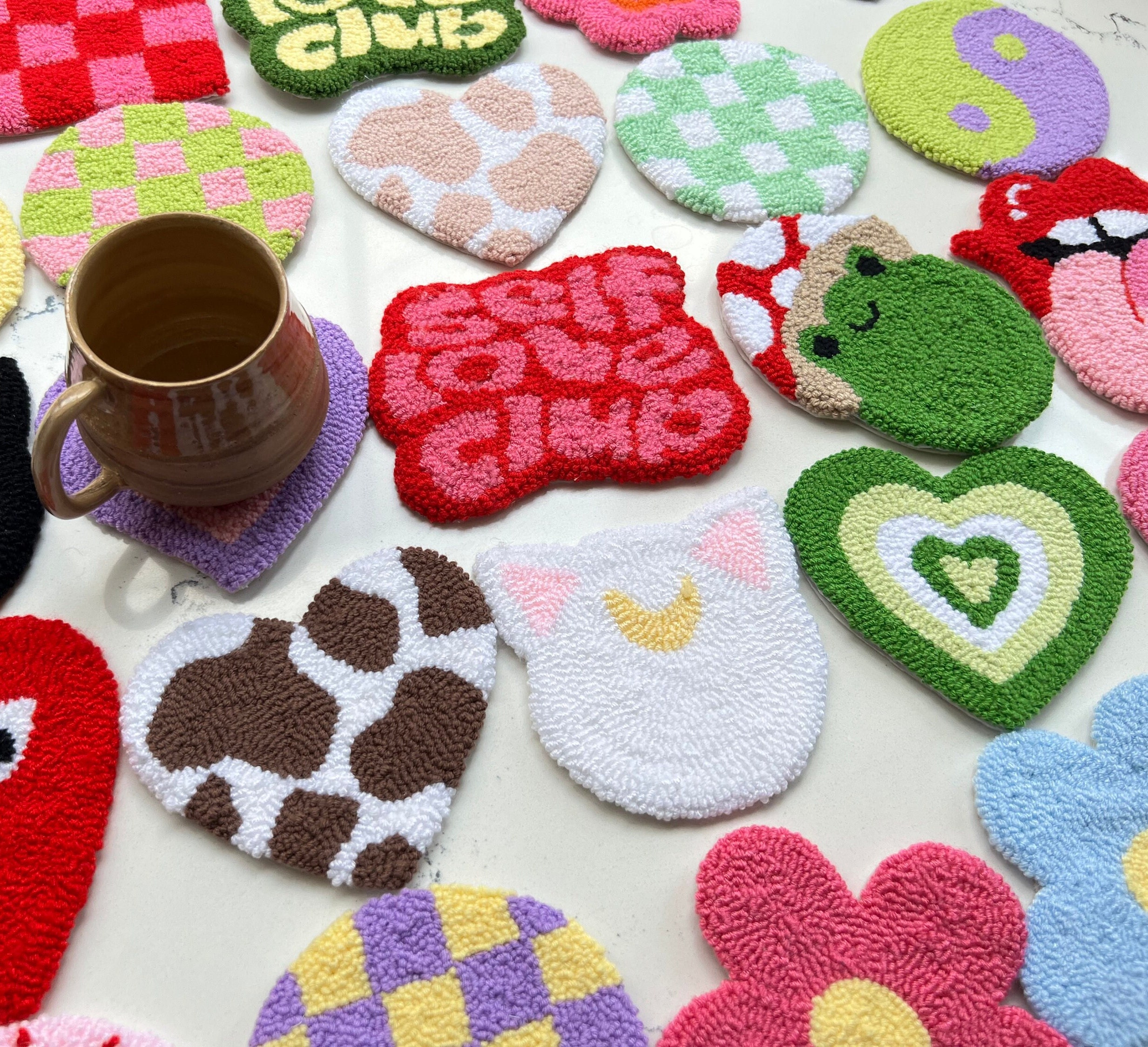 Funny Knitting Gifts for Women Projects Half Coaster - TeeHex