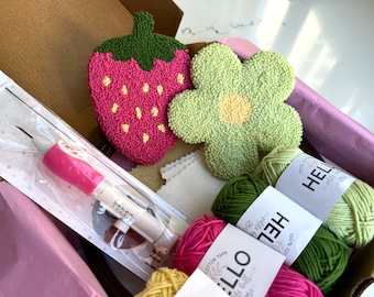 Diy Punch Needle Kit, Mug Rug Coaster, Beginner Punch Needle Kit, Embroidery Kit