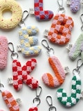Personalized Punch Needle Initial Keychain, Custom Bag Charm product logo