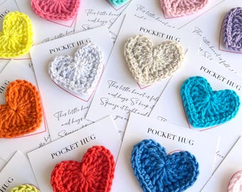 Crochet Pocket Hug Heart: Handmade Thinking of You Gift