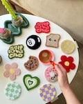 Mug Rug Coaster, Punch Needle Coasters, Y2K Punch Needle Mug Rugs,  Housewarming Gift, Handmade Teenager Gift
