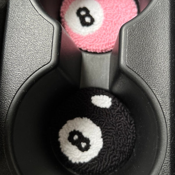 Magic 8 Ball Car Coasters, Set of 2 Car Coaster, Car Accessories, Pink Car Accessories for Women, Gift for New Car