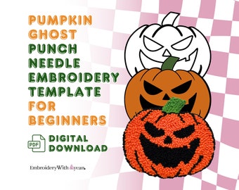 Halloween Punch Needle Pattern, Spooky Mug Rug (Digital Download)