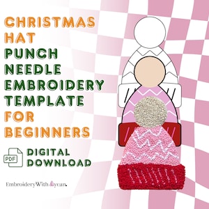 Punch Needle Coaster PDF Digital Pattern, Christmas PDF, Mug Rug Coaster, Punch Needle Pattern, Digital Download